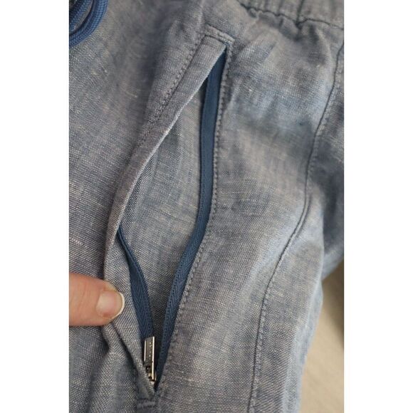 Athleta 531704002 Women's Sz 6-Tall Chambray Blue Retreat Linen Jogger Pants - Picture 7 of 9